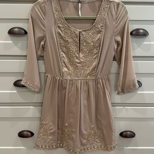 Free People mini embroidered twirl dress